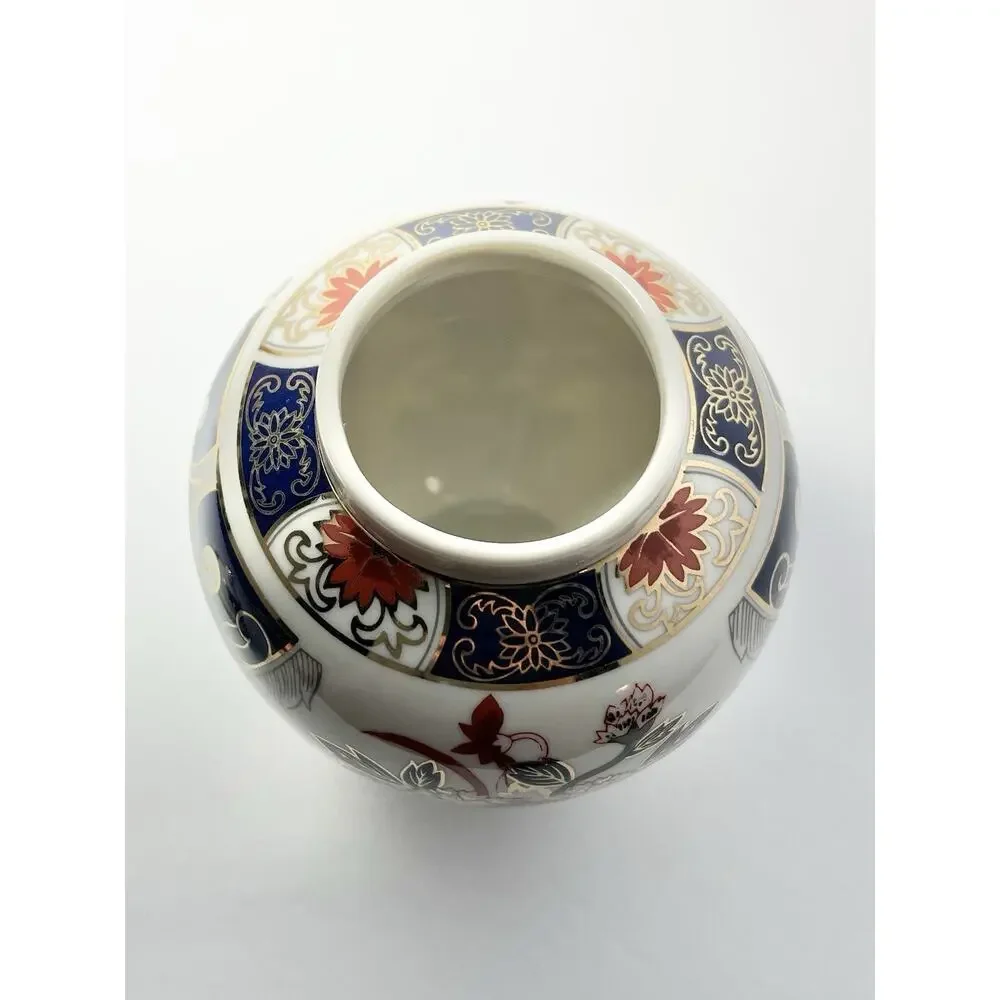 1980s Vintage Japanese Imari 4-Piece Home Decor Set Ginger Jar Picture Frame Box